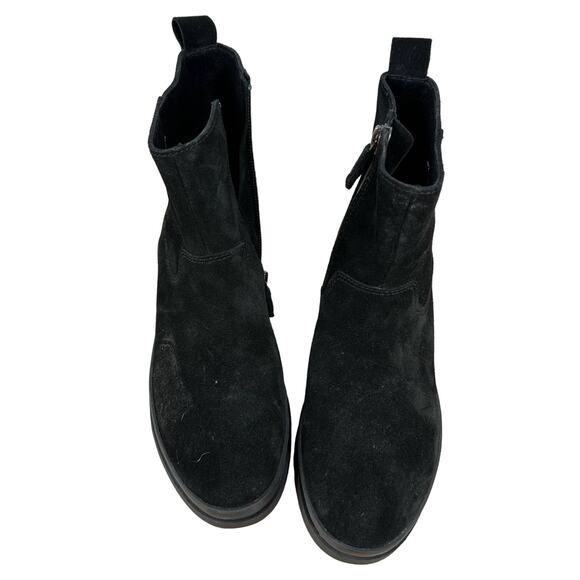 Eileen Fisher NWOB Floyd Waterproof Boot Black Size 6 Suede Leather Side Zip - Picture 5 of 9